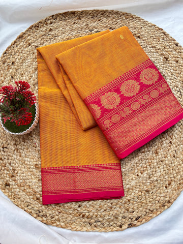 Chettinad cotton orange & pink-butta