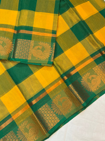 Madras Kattam-handloom weawes- yellow & green