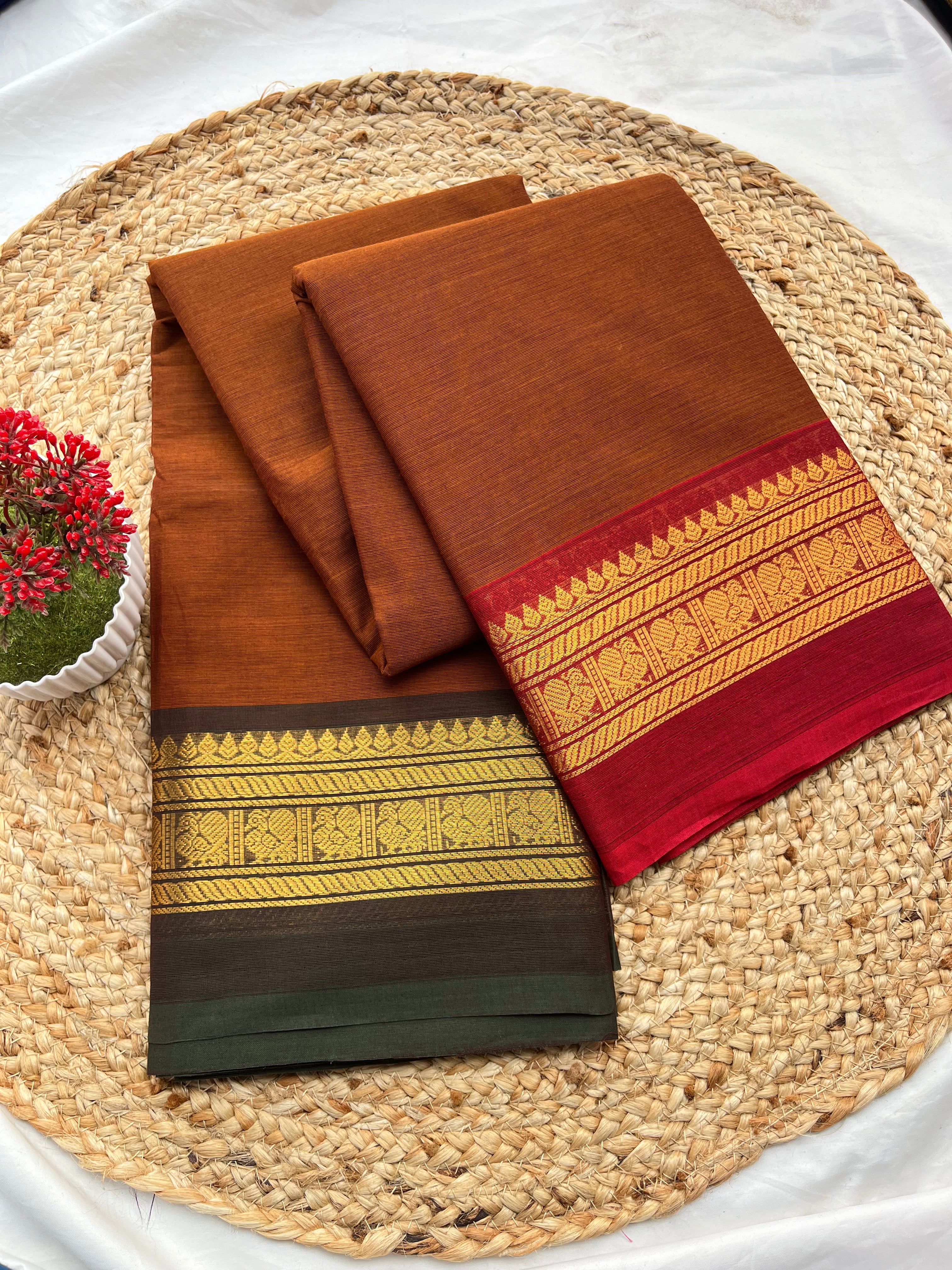 Chettinad cotton coffee brown (g&j -Plain