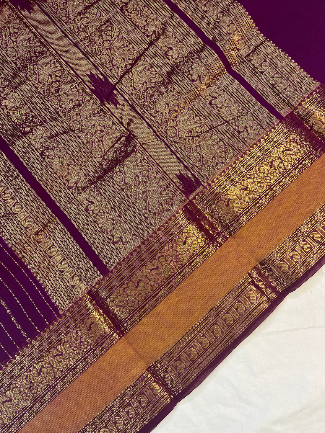 Premium Kanchi cotton -purple - Premium Weaves