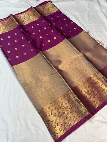 Banarasi silk - Pink Half and half