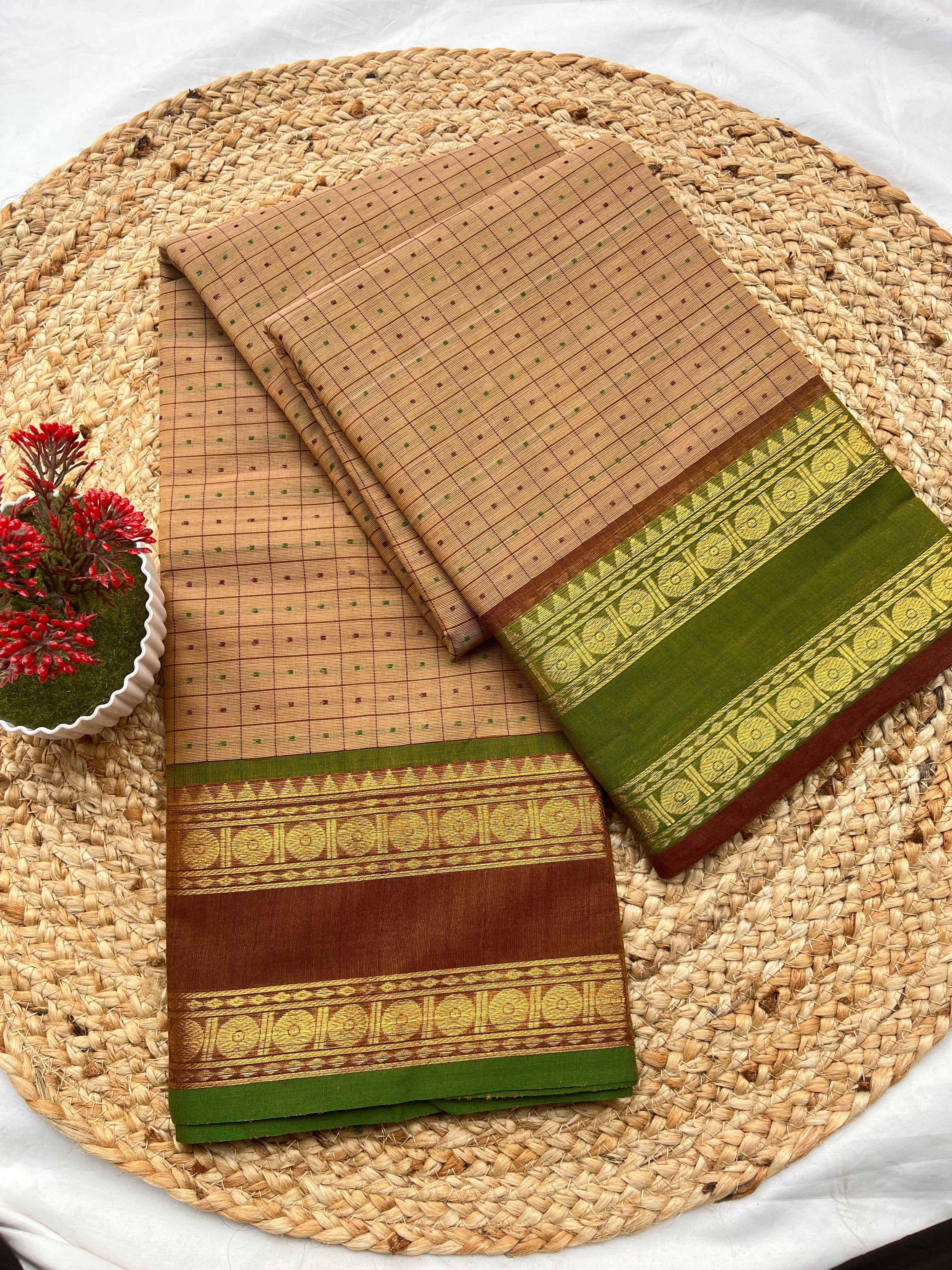 Chettinad cotton biscuit brown (g&j)-1000 butta