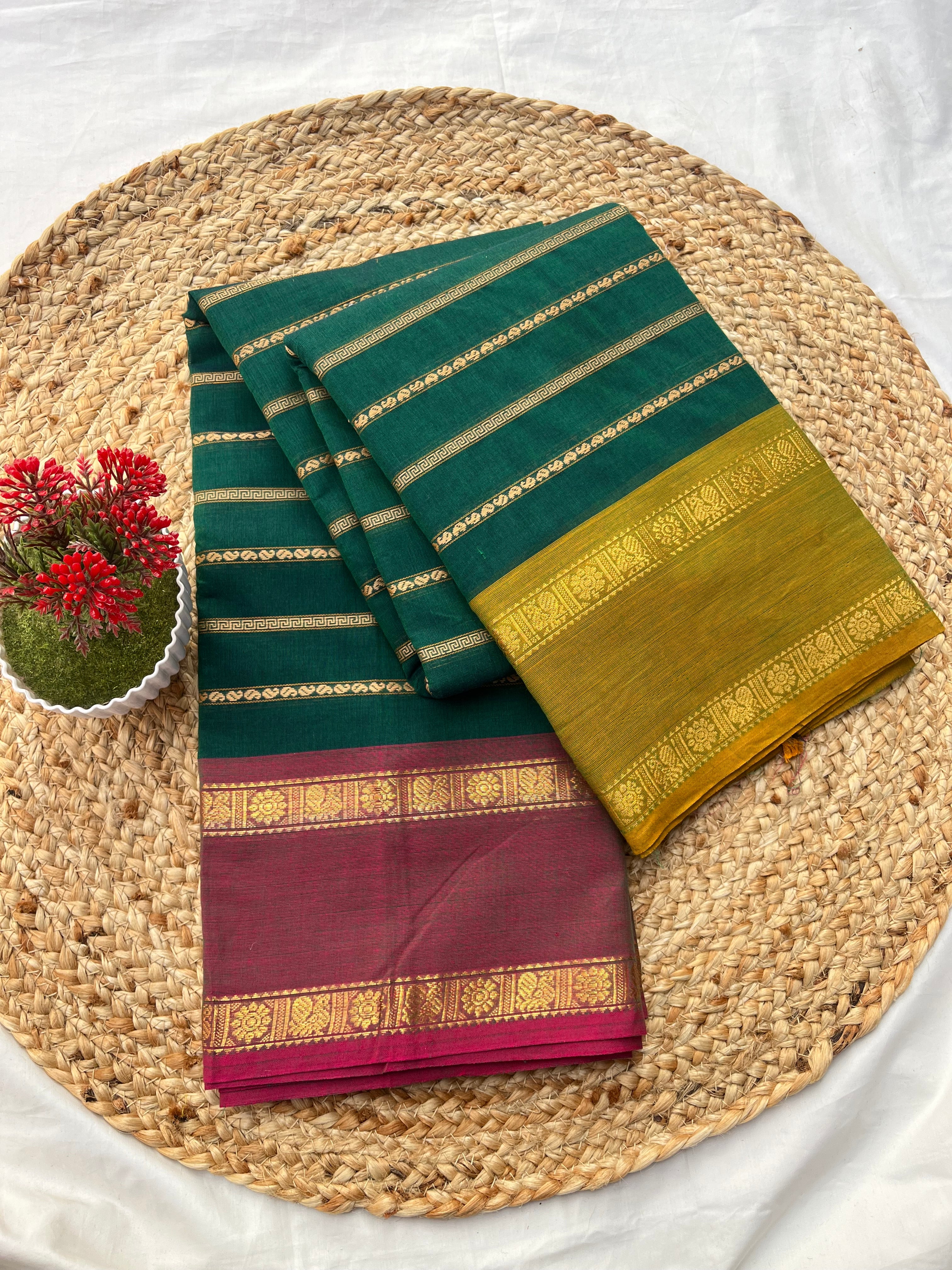 Chettinad cotton Rama green (g&j) -vel