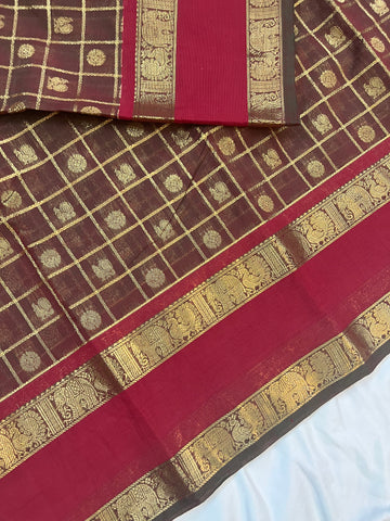 Kanchi Vairaoosi Silk cotton - blue -premium weaves