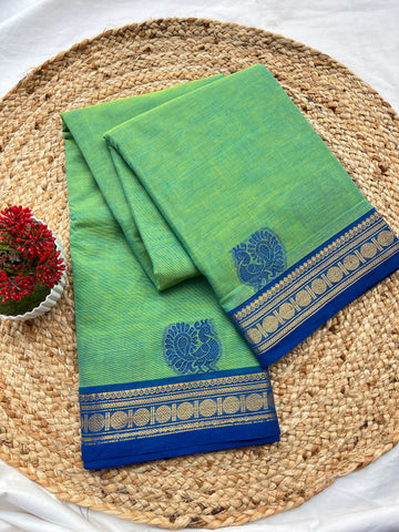 Chettinad cotton pastel green & blue-Annam butta