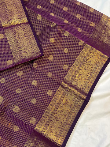 Kanchi Vairaoosi Silk cotton-purple - premium weaves
