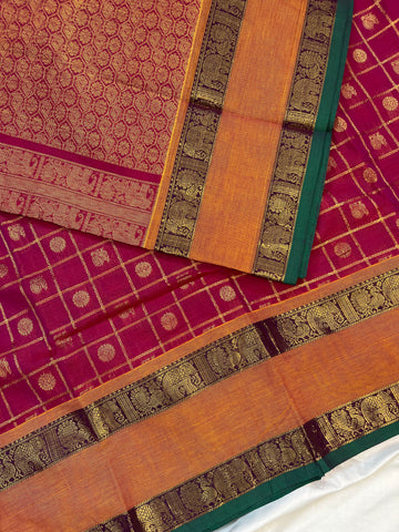 Kanchi Silk cotton premium weaves - pink