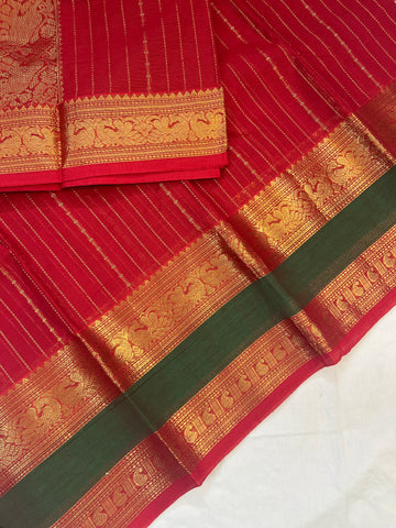 Premium Kanchi cotton -red - Premium Weaves