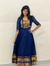 Chettinadu long Gown With Overcoat-Blue