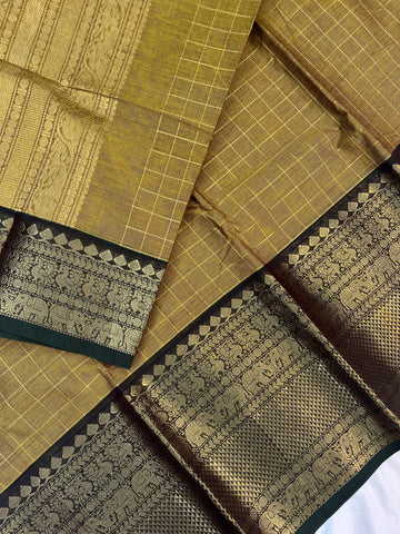Kanchi Vairaoosi Silk cotton premium weaves - mustard
