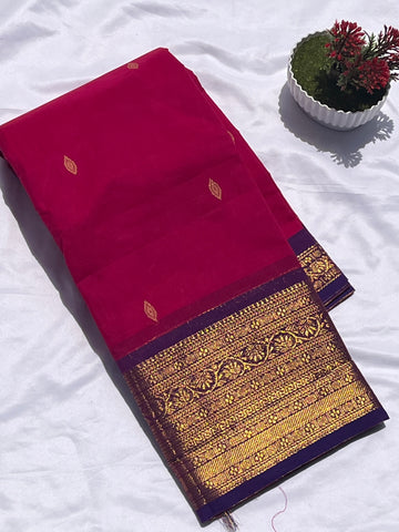 Chettinad cotton pink & purple butta