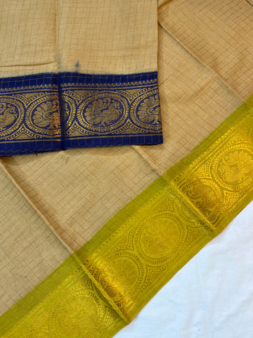Sungudi cotton saree -sandal (g&j )