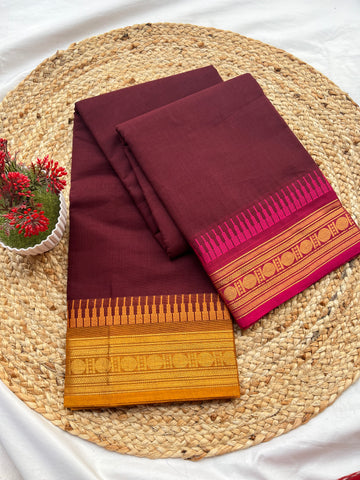 Chettinad cotton maroon-(g&j)Plain