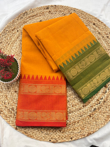 Chettinad cotton mango orange Ganga Jamuna-Plain
