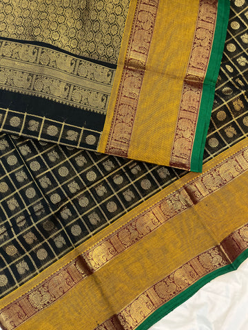 Kanchi Silk cotton premium weaves - black
