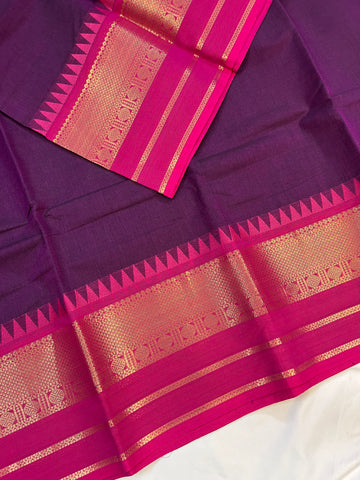 Chettinad cotton saree-purple-pink