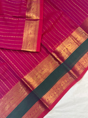 Premium Kanchi cotton -pink - Premium Weaves