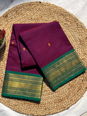 Chettinad cotton purple & green _ butta