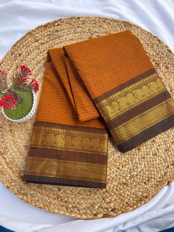 Chettinad cotton mustard yellow-1000 Butta