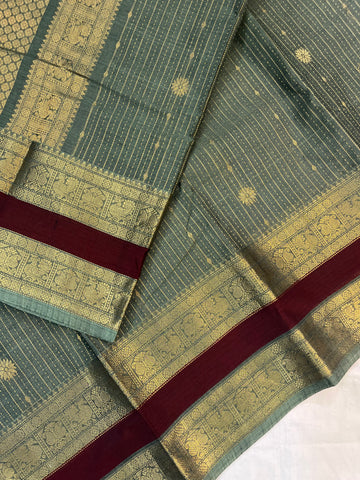 Kanchi Vairaoosi Silk cotton premium weaves - ash