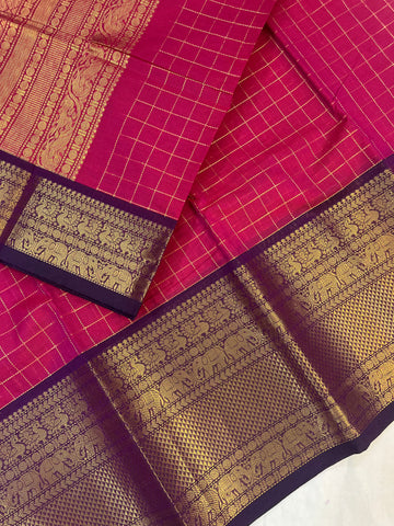 Kanchi Vairaoosi Silk cotton premium weaves - pink
