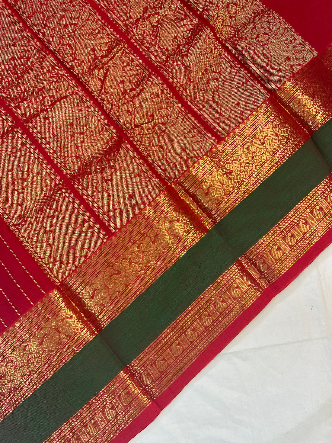 Premium Kanchi cotton -red - Premium Weaves