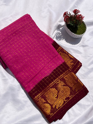 Sungudi Maroon & pink