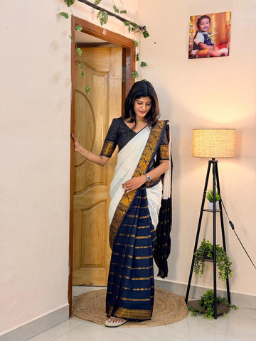Sungudi fusion collection - White and black