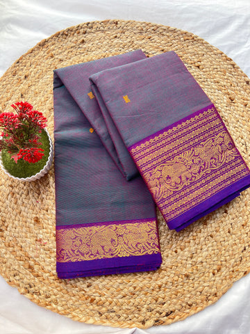 Chettinad cotton purple & blue-butta