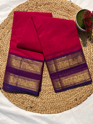 Chettinad cotton pink & purple plain