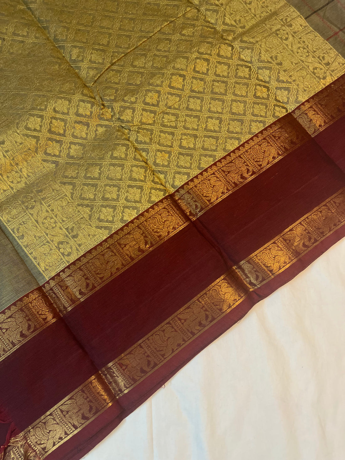 Premium Kanchi cotton -ash - ( g&j ) Premium Weaves