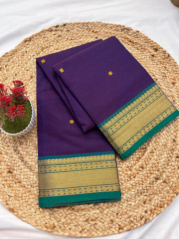 Chettinad cotton purple & teal blue-butta
