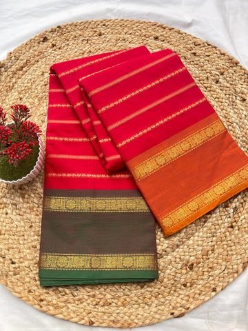 Chettinad cotton orange (g&j)vel-checks