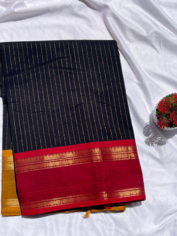 Chettinad cotton (g&j) black _ red & gold