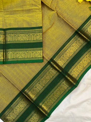 Chettinad cotton methi green & green gab -plain