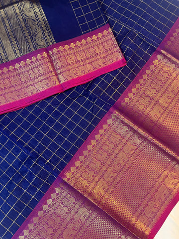 Kanchi Vairaoosi Silk cotton premium weaves - blue