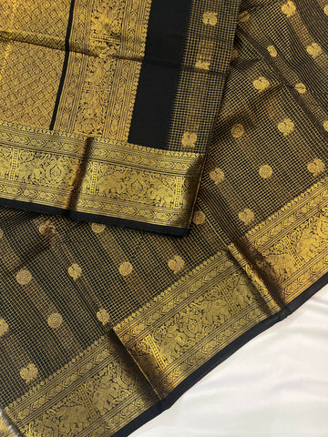 Kanchi Vairaoosi Silk cotton-black -premium weaves