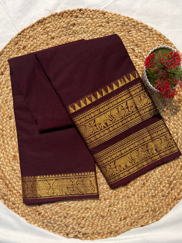 Chettinad cotton coffee brown - Plain