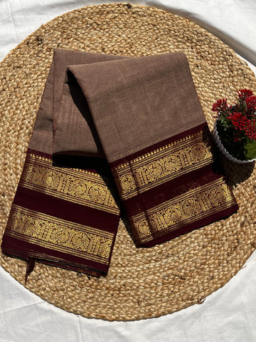Chettinad cotton ash & maroon place
