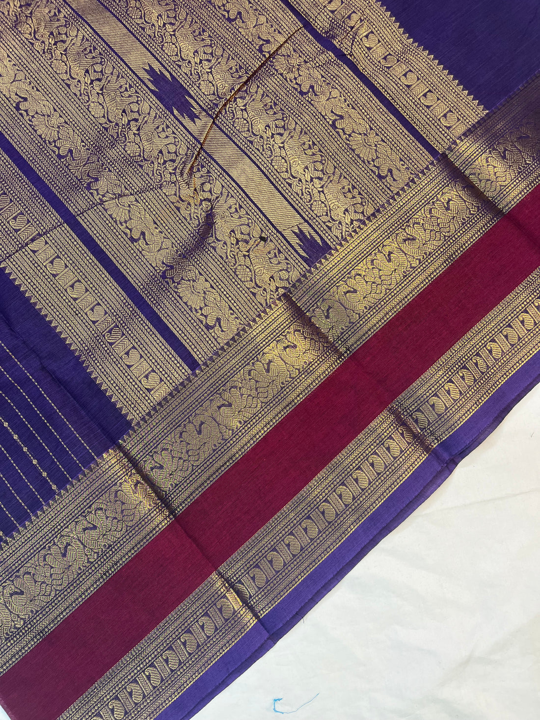 Premium Kanchi cotton -blue - Premium Weaves