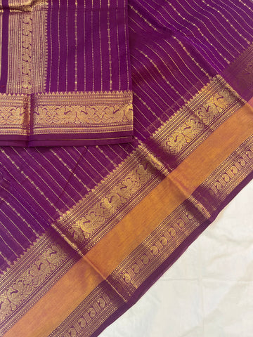 Premium Kanchi cotton -purple - Premium Weaves