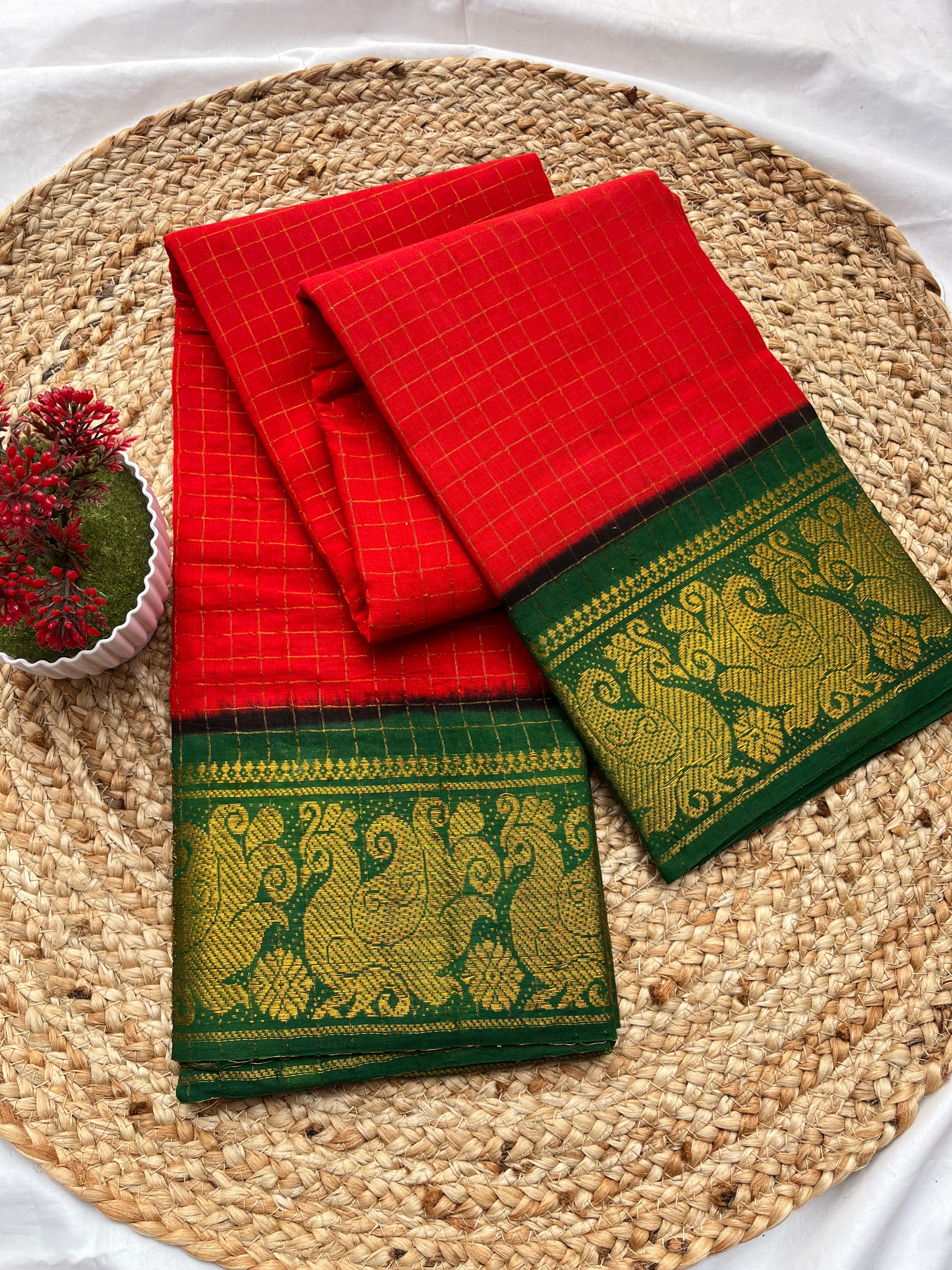 Sungudi Red & Green