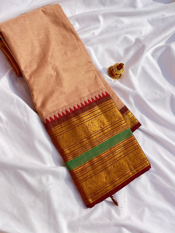 Chettinad cotton sandal & maroon-Double border