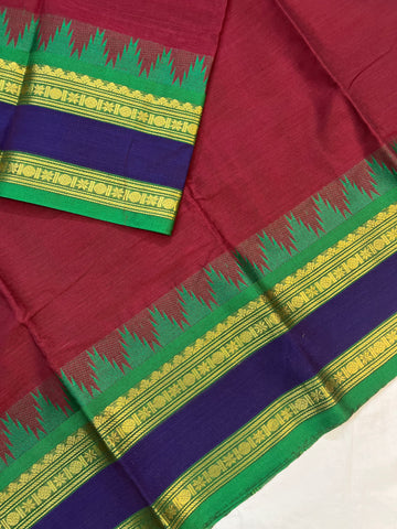 Chettinad cotton saree - marron