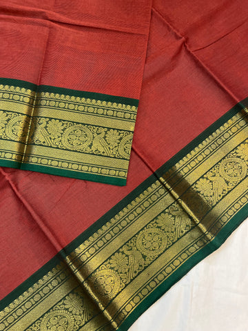 Chettinad cotton saree - dual tone - plain