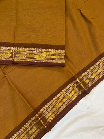 Chettinad cotton saree - brown- plain