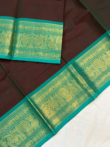 Chettinad cotton saree - dual tone - plain