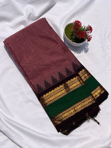 Chettinad cotton onion pink & black _ green plain
