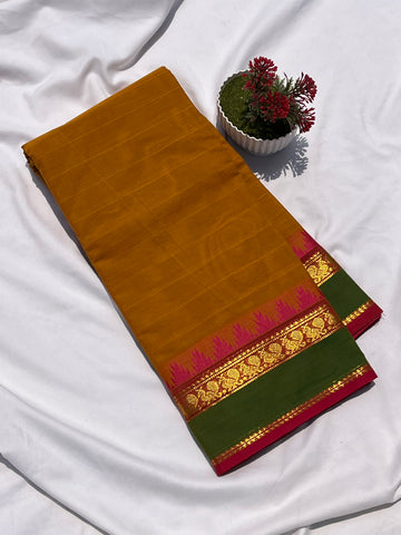 Chettinad cotton yellow & green lines