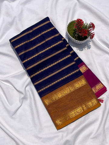 Chettinad velthari blue & yellow _ pink